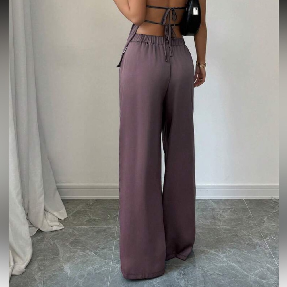 Dusty Purple Satin Pants